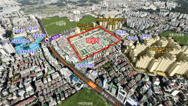 서울시가 24일 제5차 도시·건축공동위원회를 열어 옛 성동구치소 부지 지구단위계획 결정안을 수정 가결해 본격적인 개발에 들어가게 됐다. 사진은 성동구치소 위치도.